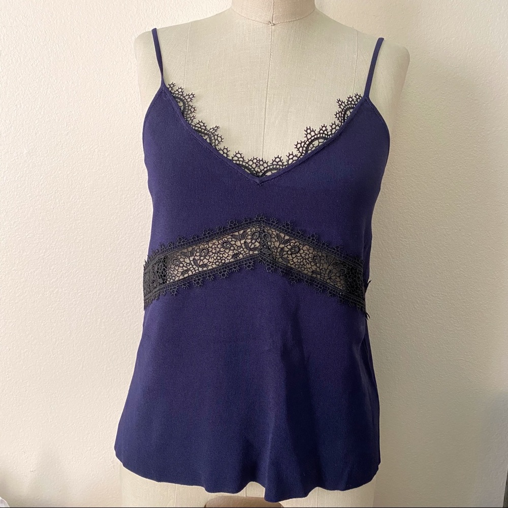 New ZARA ribbed Knit Lace Camisole Top